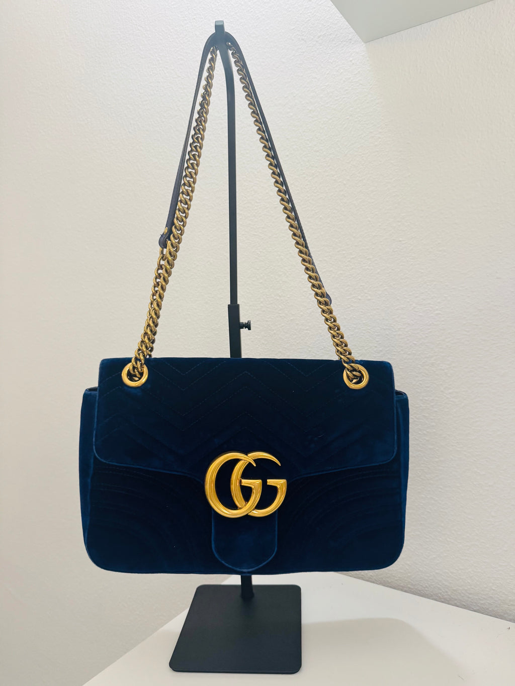 GUCCI GG MARMONT VELVET BLUE NAVY