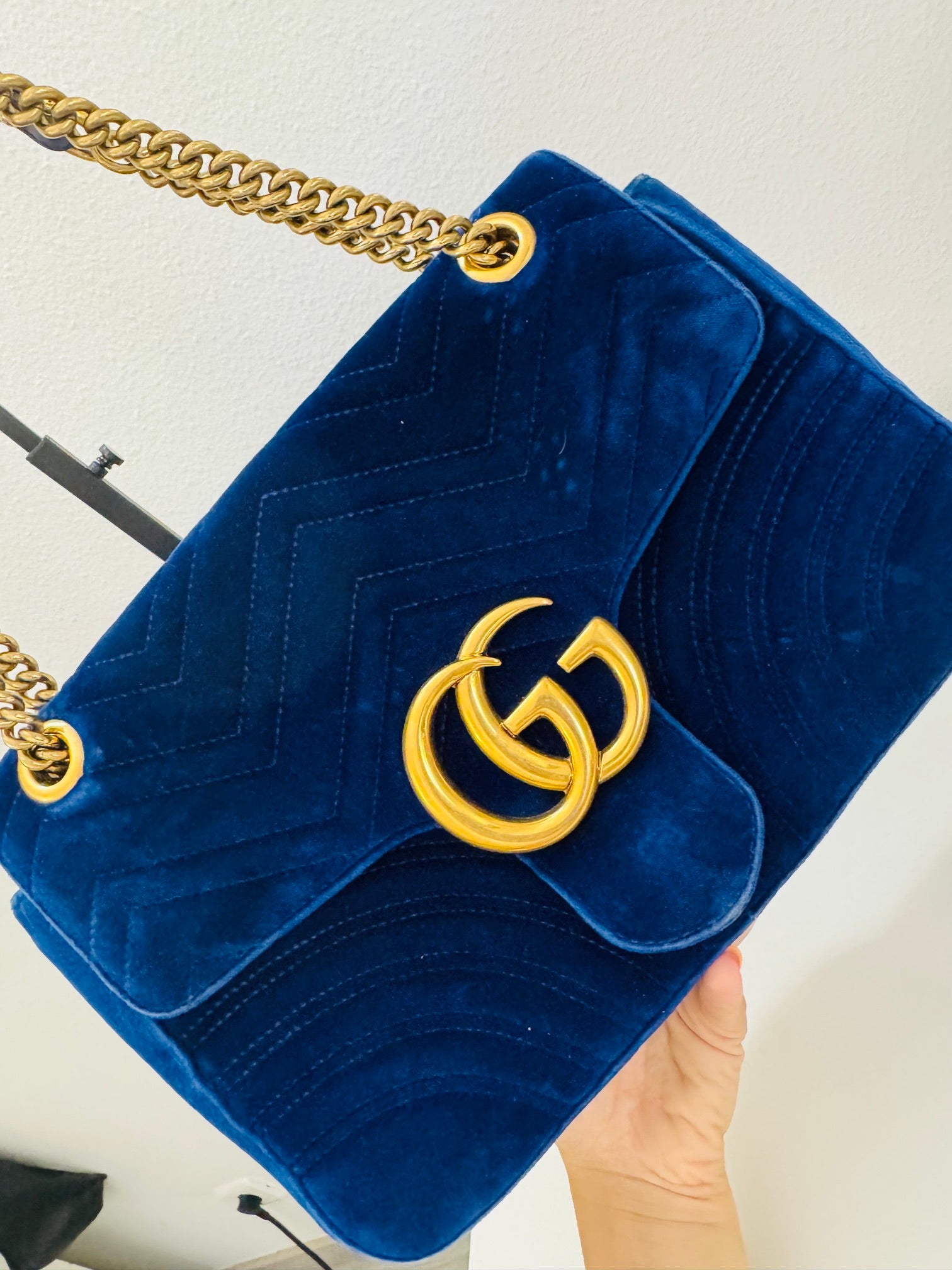 GUCCI GG MARMONT VELVET BLUE NAVY