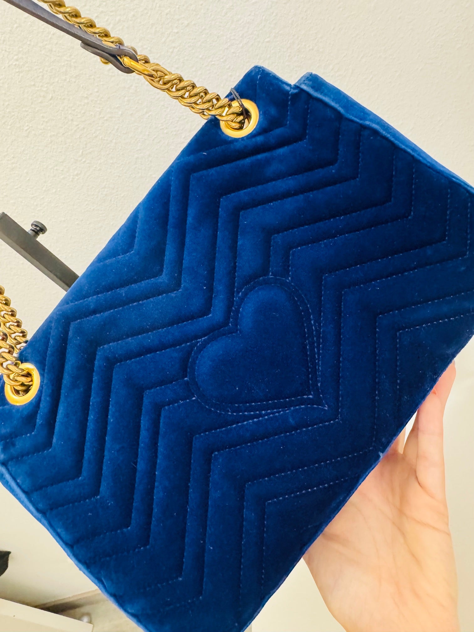 GUCCI GG MARMONT VELVET BLUE NAVY