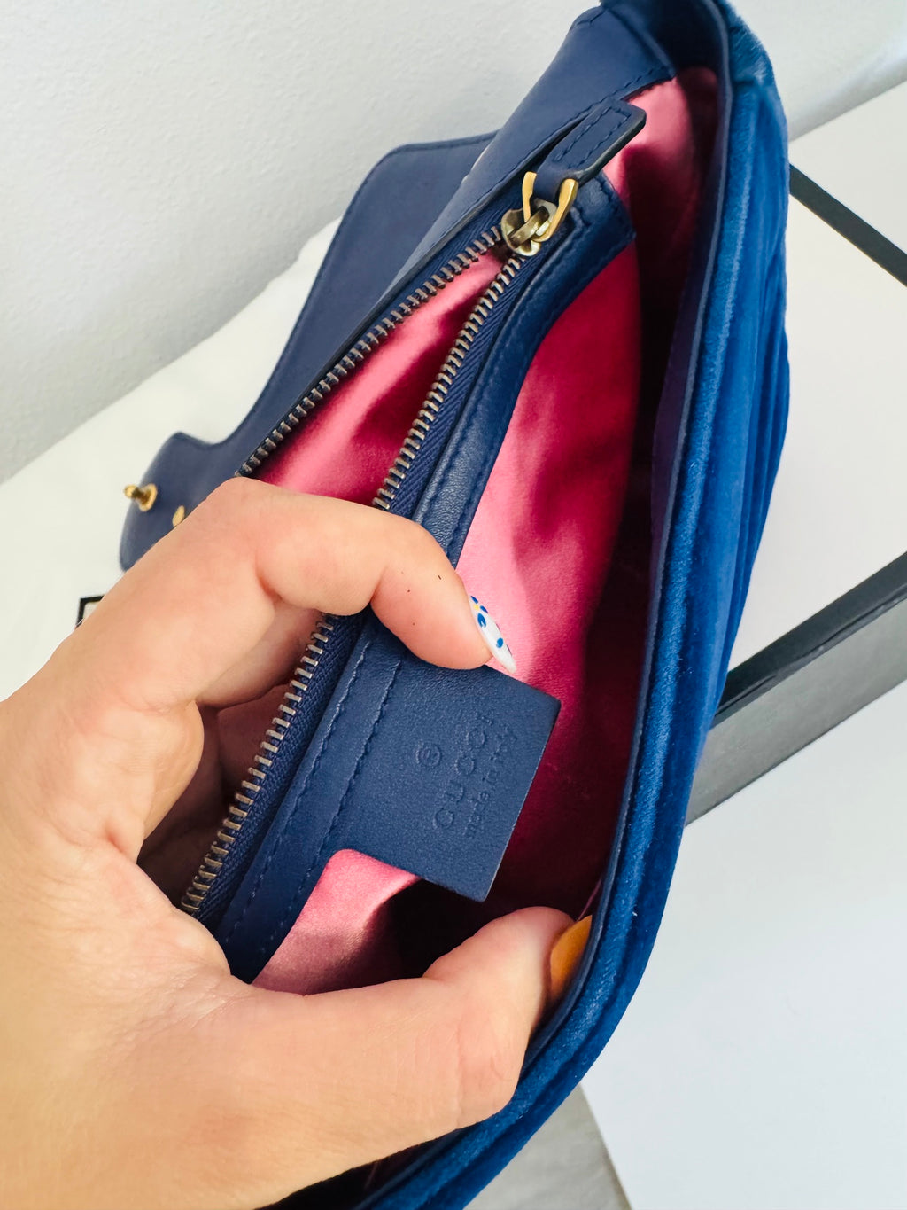 GUCCI GG MARMONT VELVET BLUE NAVY